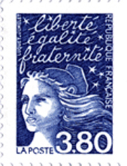 Marianne-liberté-égalité-fraternité avec valeur façiale